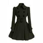 Women's Modern Trench Coat with Tailored Fit and Double Buttons