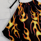 Women's Swimsuit with Fiery Motifs