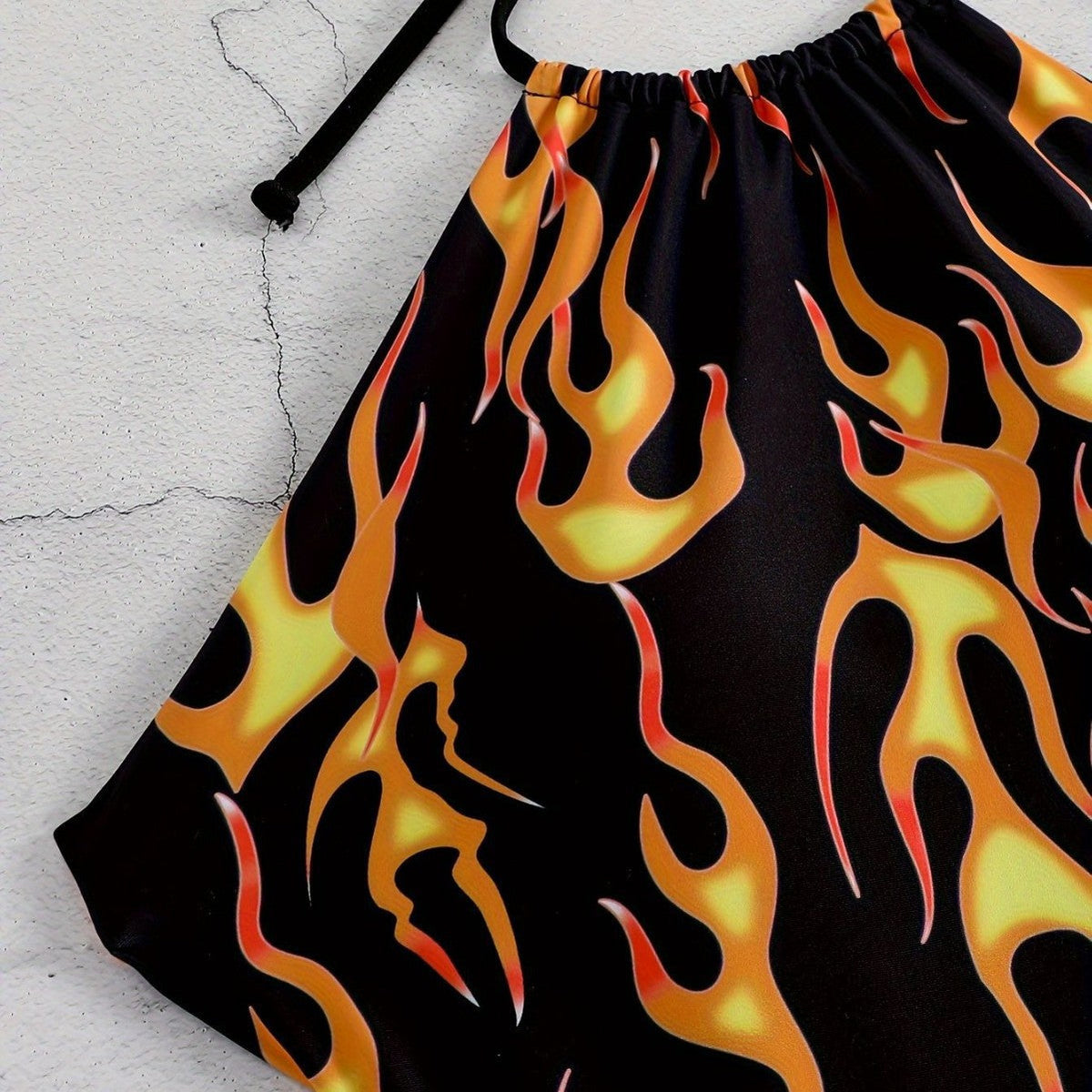 Women's Swimsuit with Fiery Motifs
