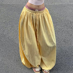 Women's Comfortable Palazzo Pants with Elastic Waist and Adjustable Drawstring