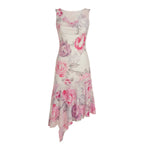 Elegant Asymmetrical Dress with Floral Accents