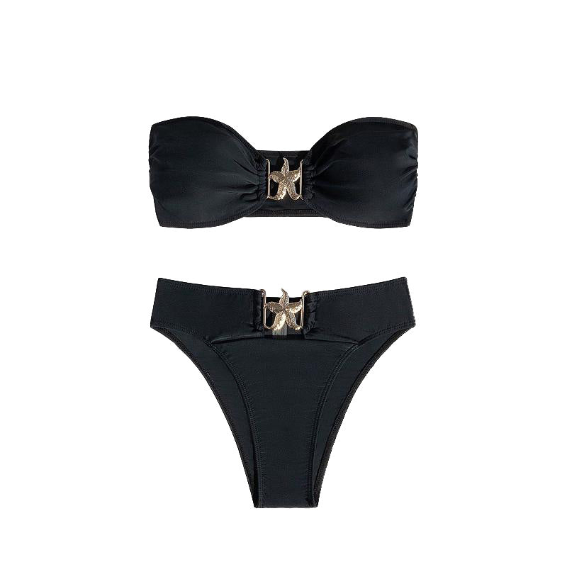 Women's Bandeau Bikini with Elegant Design Element