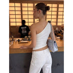 Women's Asymmetric Fitted Tank Top
