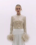 Women's Elegant Blouse with Feathers