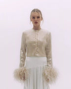 Women's Elegant Blouse with Feathers