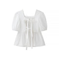 Women's Knot-Detail Puff Sleeve Blouse