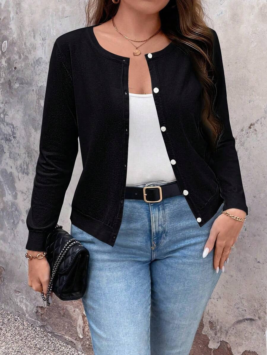 Women's Fine Knit Button-Down Cardigan