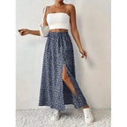 Women's Floral Maxi Skirt with Side Slit