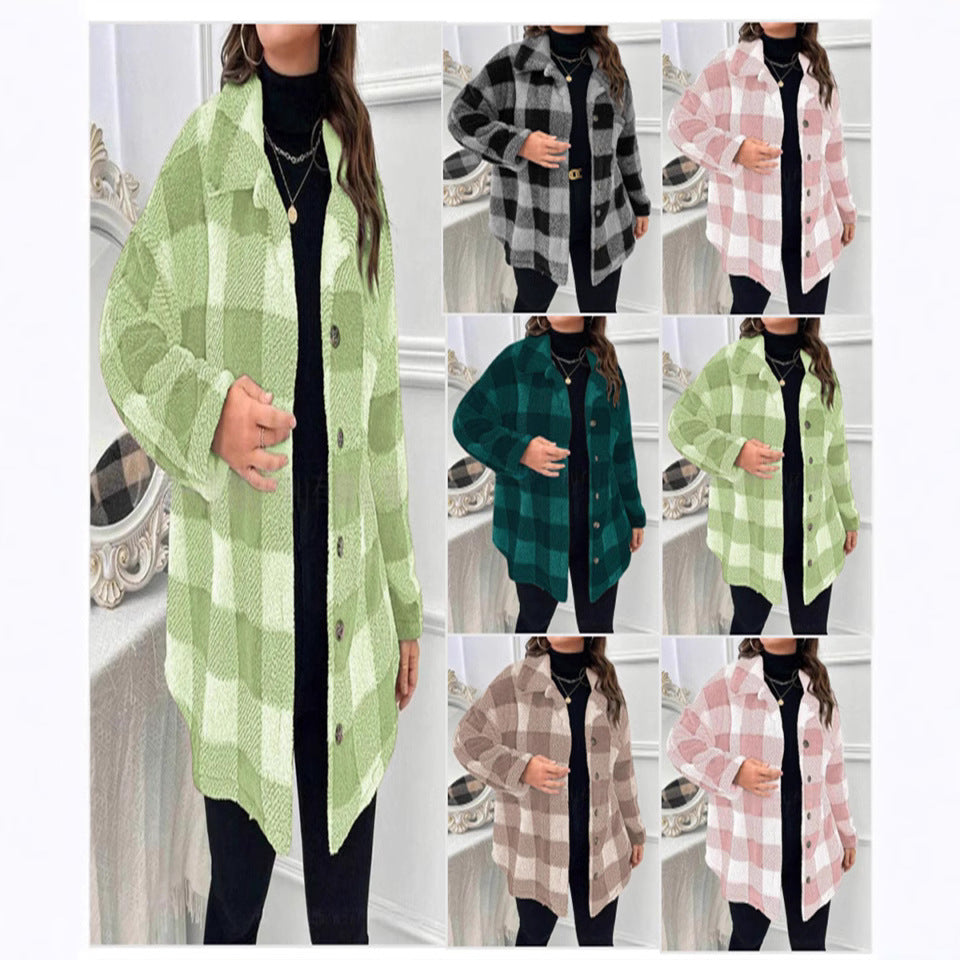 Women's Flowy Plaid Overshirt
