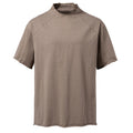 Women's Short-Sleeve Shirt with Modern Stand-Up Collar