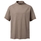 Women's Short-Sleeve Shirt with Modern Stand-Up Collar