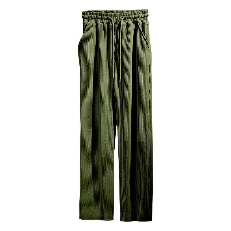 Women's Elegant Relaxed Fit Pants with Elastic Waist