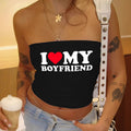 Women's Bandeau Top with Eye-Catching Statement Print