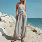 Women's Elegant One-Shoulder Jumpsuit with Flowing Cut