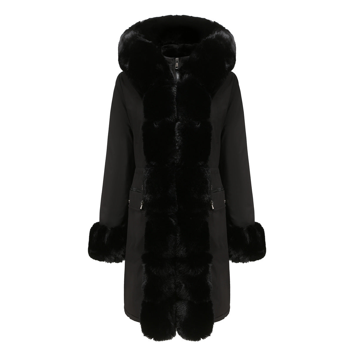 Elegant Parka with Faux Fur Trim