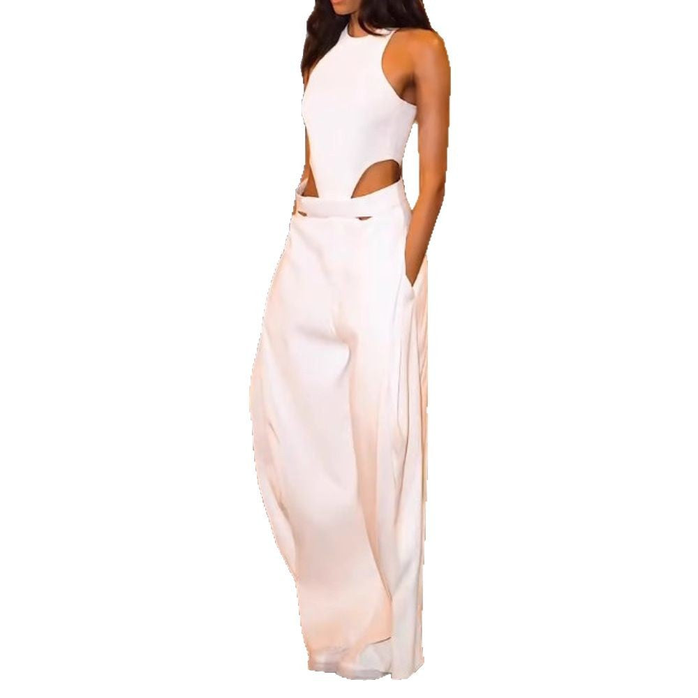 Women's Elegant High-Waisted Cut-Out Jumpsuit