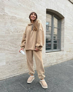 Women's Comfortable Fleece Hoodie and Jogging Pants Set