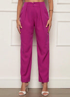 Elegant High-Waisted Pants with Pleat Details