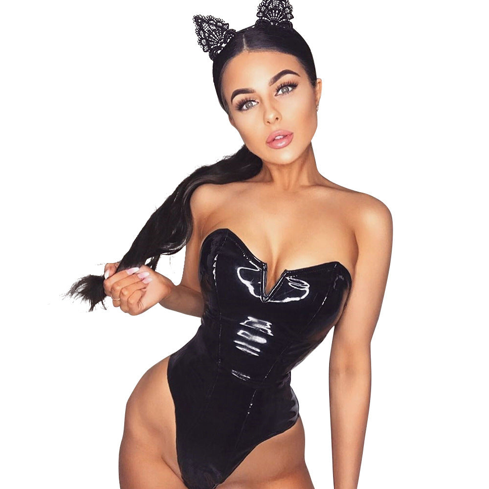 Women's Swimsuit with Shiny Material and Distinctive Cut