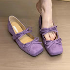 Women's Ballet Flats with Elegant Bow Detail and Comfortable Footbed