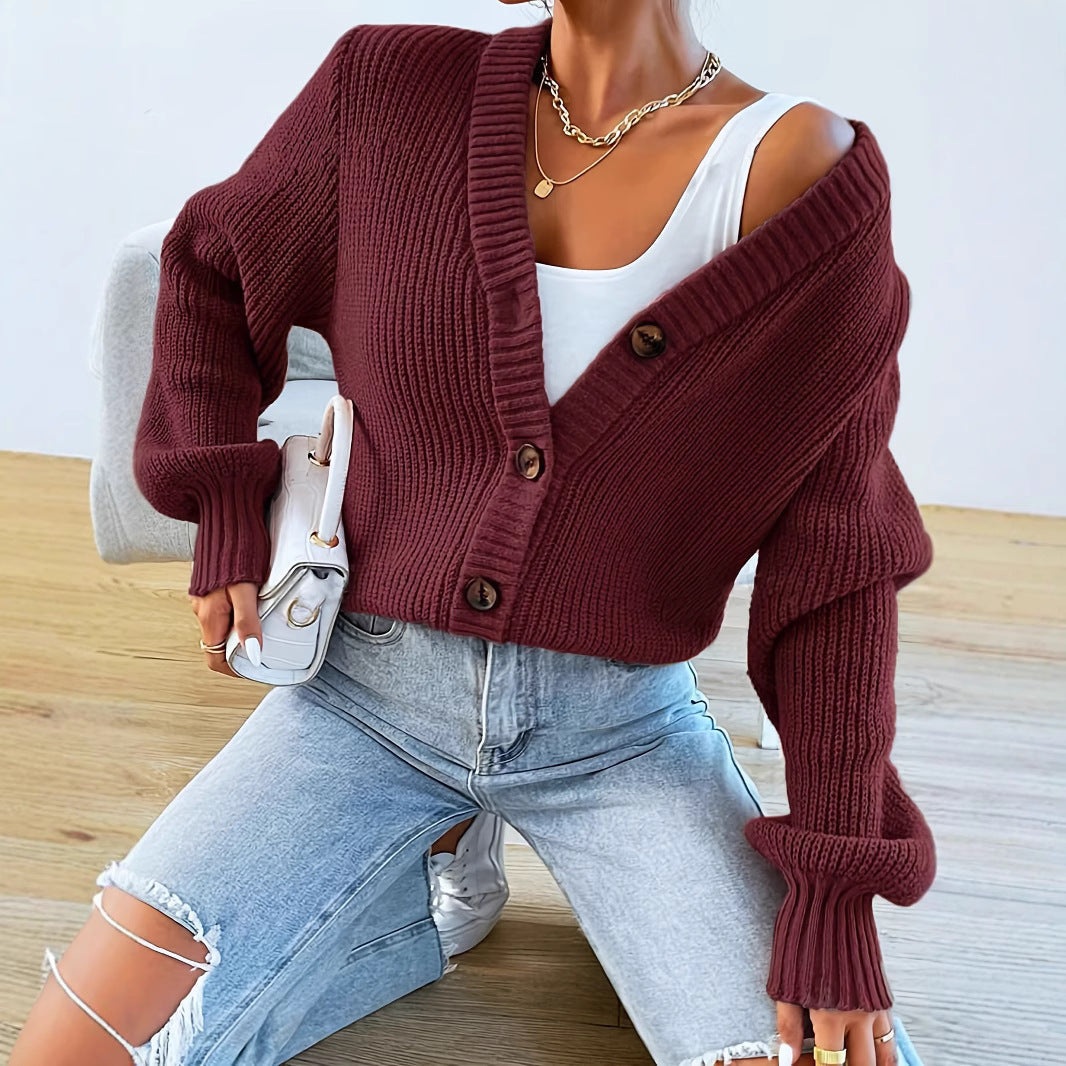 Women's Comfortable Cardigan with Chic V-Neck