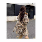 Elegant Faux Fur Jacket with Animal Print