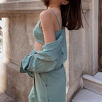 Women's Casual Two-Piece Set with Wide-Cut Top and Pants