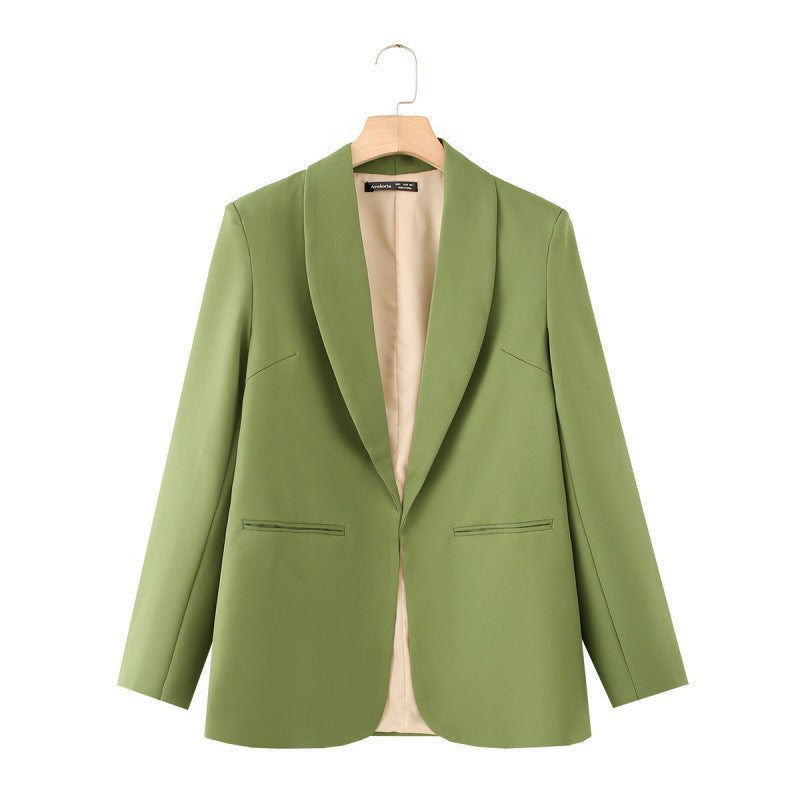 Elegant Women's Blazer with Unique Cut and Pockets