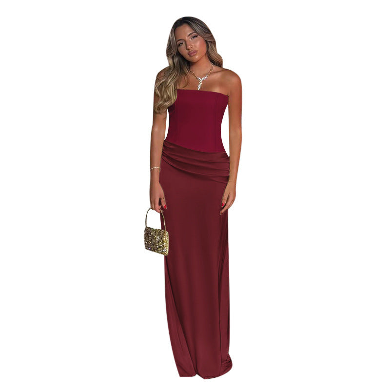 Women's Elegant Cocktail Maxi Dress with Off-Shoulder Design