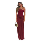 Women's Elegant Cocktail Maxi Dress with Off-Shoulder Design