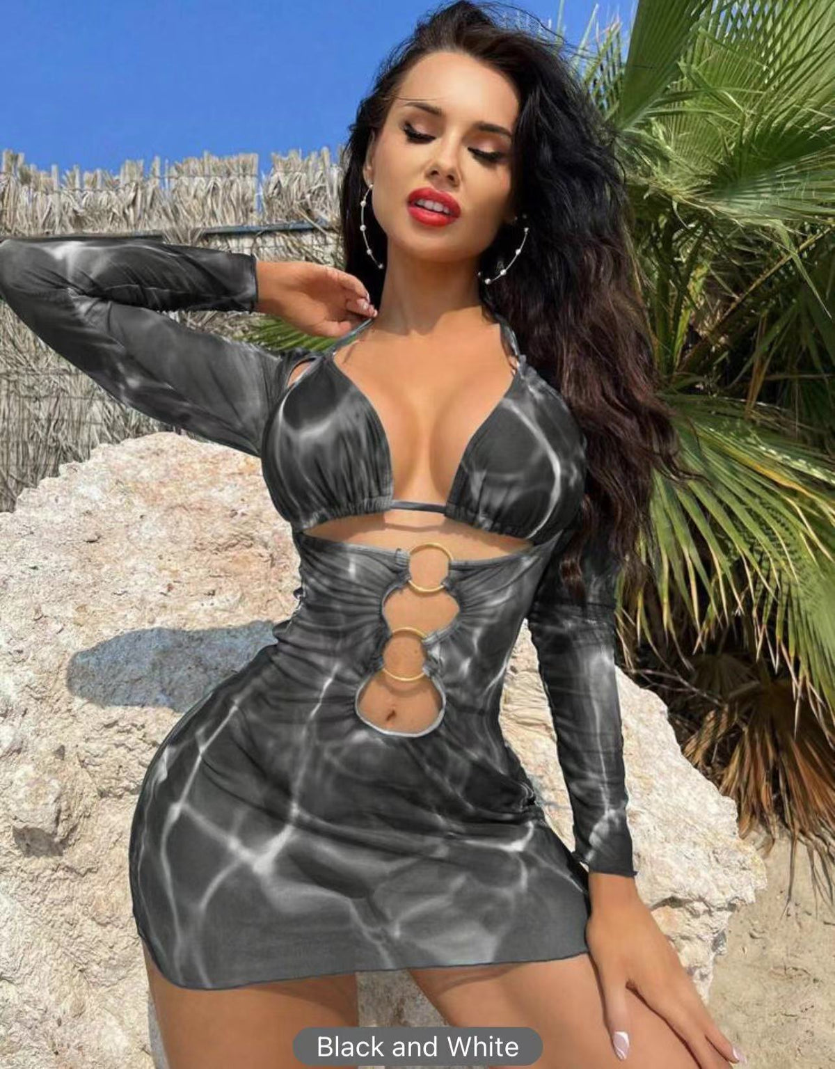 Women's Swim Dress with Refined Cut-Out Design