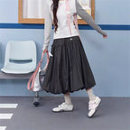 Women's Fashionable Midi Skirt with Stylish Pleated Design