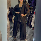 Women's Elegant and Airy Blouse with Wide Cut and Matching Pants