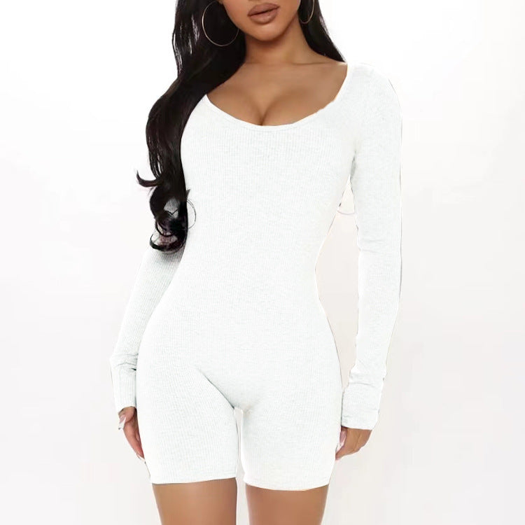 Women's Long Sleeve Ribbed Jumpsuit