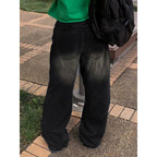 Women's High-Waist Baggy Jeans with Unique Wash