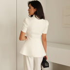 Elegant Blazer Jacket with Voluminous Sleeves