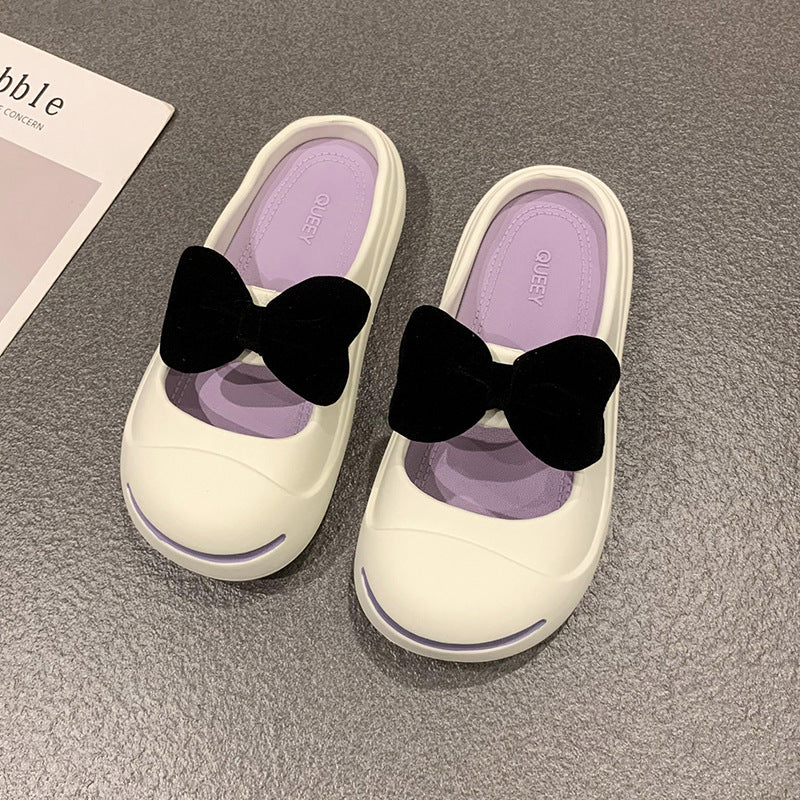 Women's Ballet Flats with Bow Detail and Non-Slip Sole