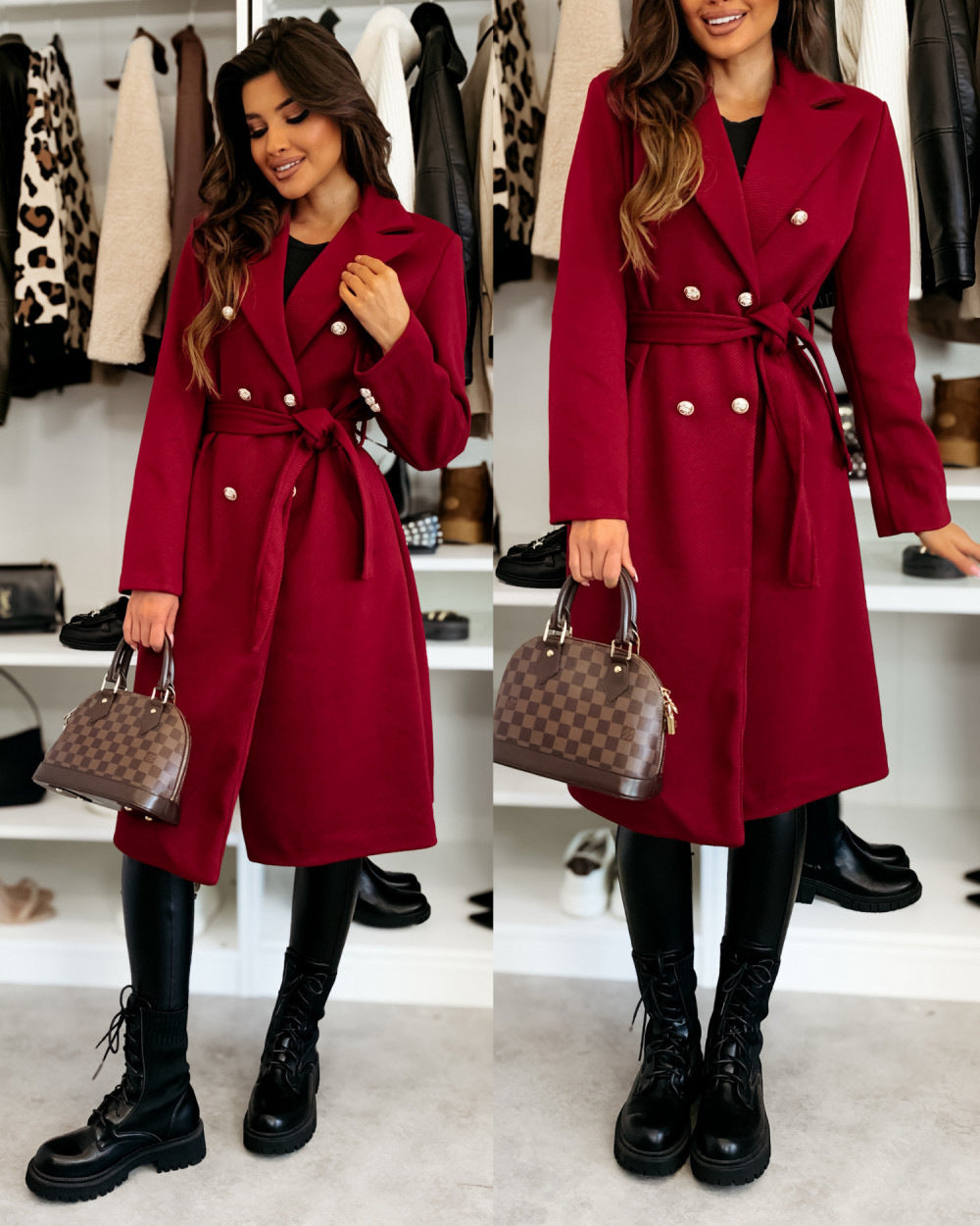 Elegant Double-Breasted Trench Coat with Belt