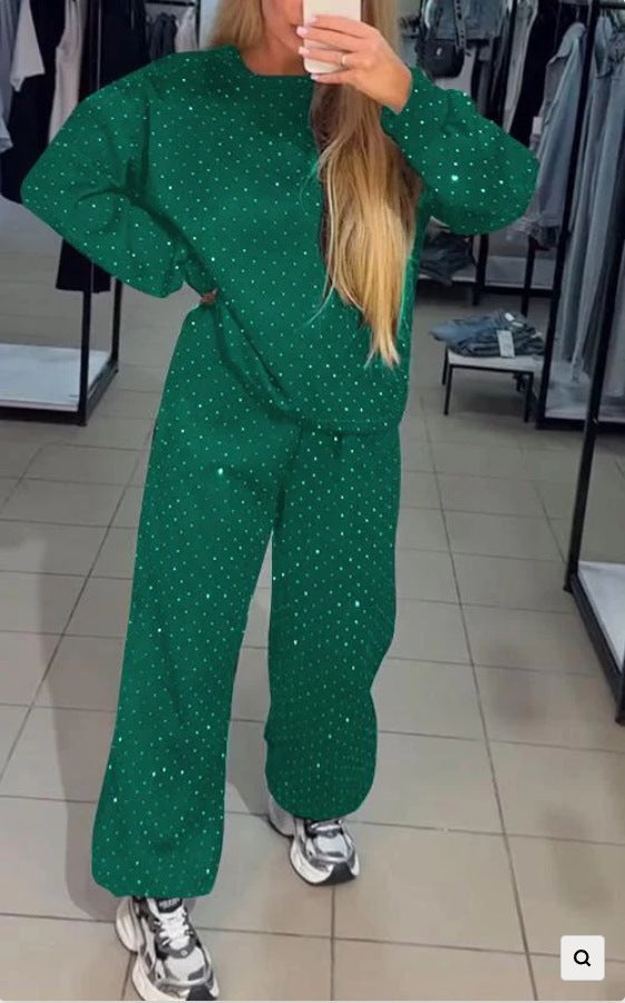 Casual Leisure Suit with Polka Dot Design