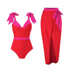 Women's Swimsuit with Ruffle Details and High Leg Cut