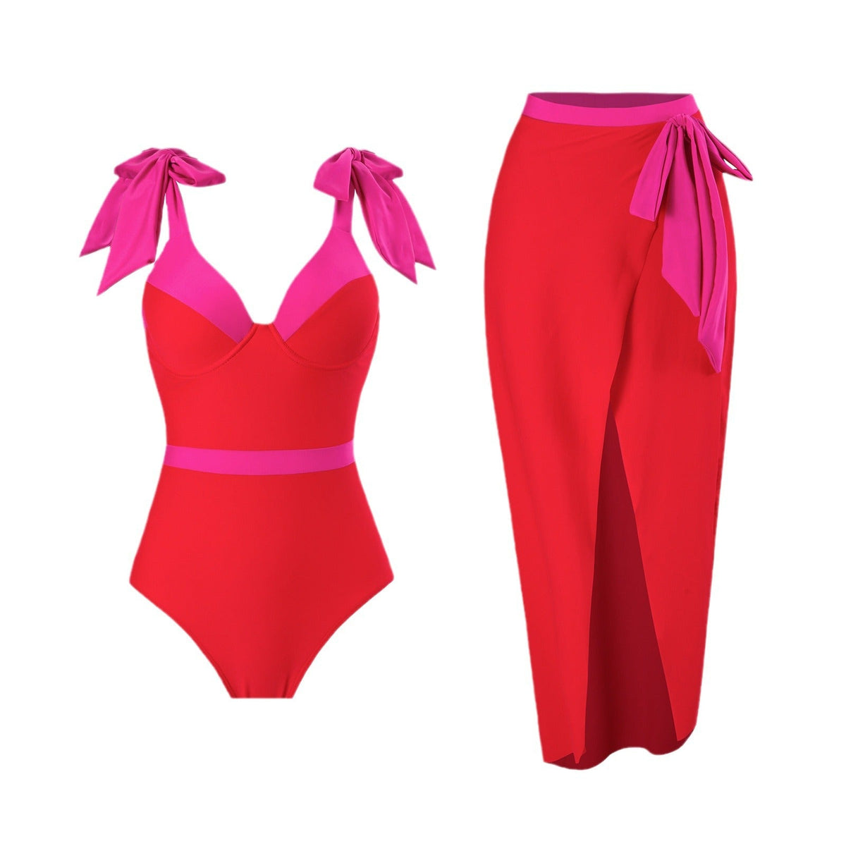 Women's Swimsuit with Ruffle Details and High Leg Cut