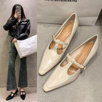 Women's Pointed-Toe Ballet Flats with Strap