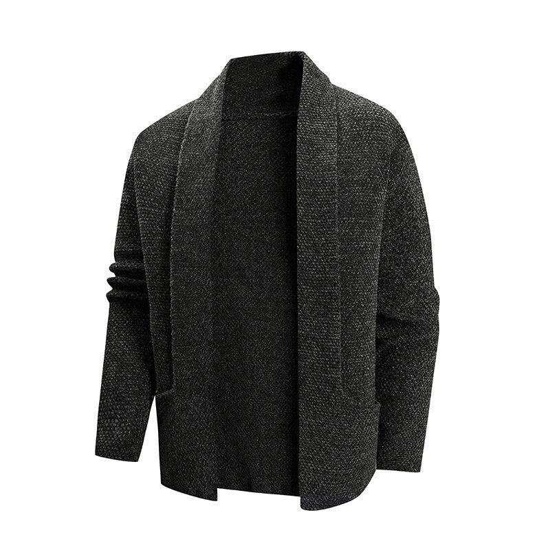 Women's Elegant Cardigan with Chic Lapel and Pockets