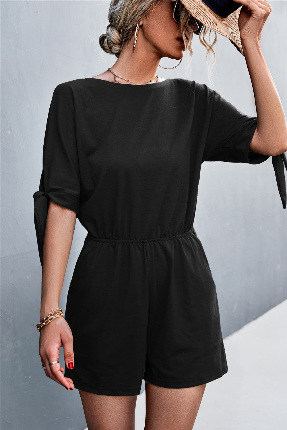 Women's Jumpsuit with Airy Fit and Fashionable Sleeve Bands