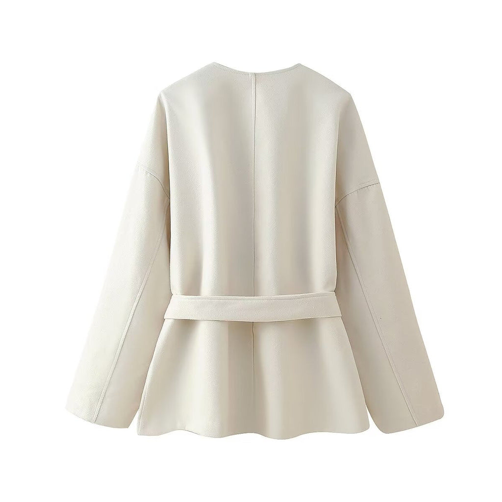 Women's Elegant Wrap Jacket with Belt