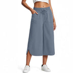 Women's Comfortable Culottes with Elastic Waist and Practical Pockets