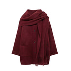Women's Elegant Oversized Warm Wool Jacket with Pockets