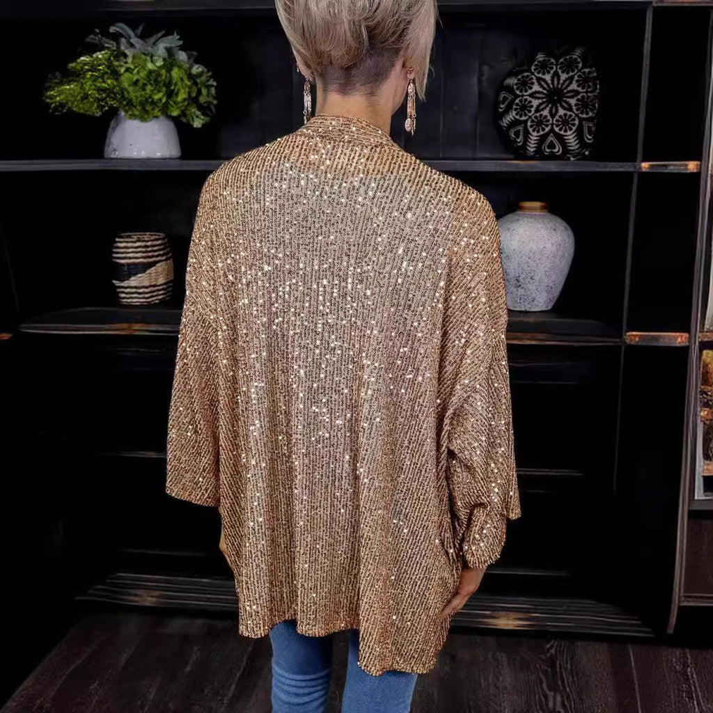Women's Glamorous Sequin Knit Cardigan