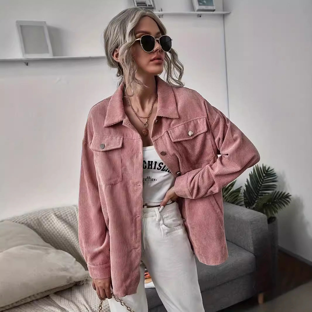 Women's Corduroy Jacket with Pockets