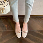 Women's Ballet Flats with Strap and Shimmer Accent